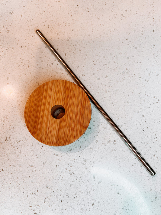 Bamboo Lid with straw