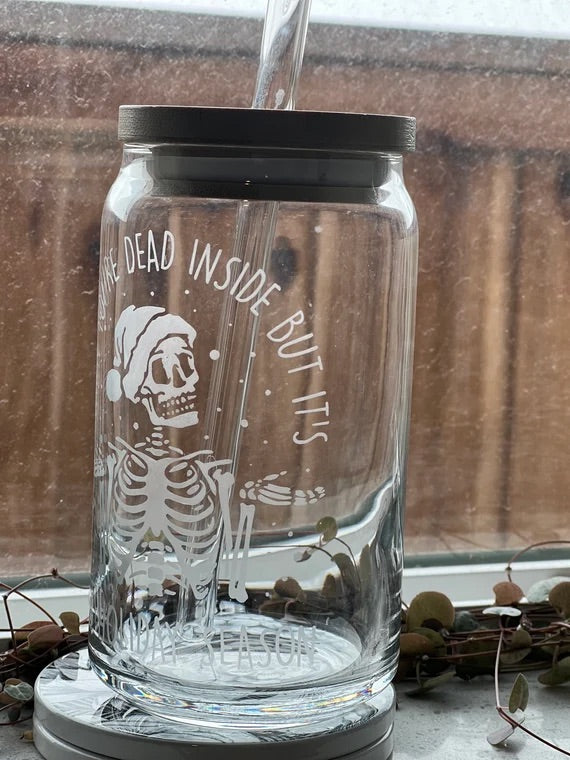 The Holiday Season Beer Can Glass