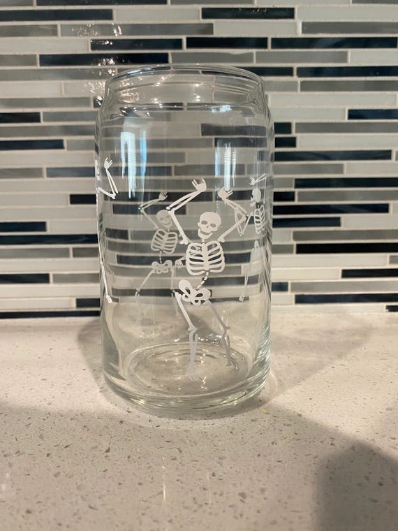 Dancing Skeleton Beer Glass