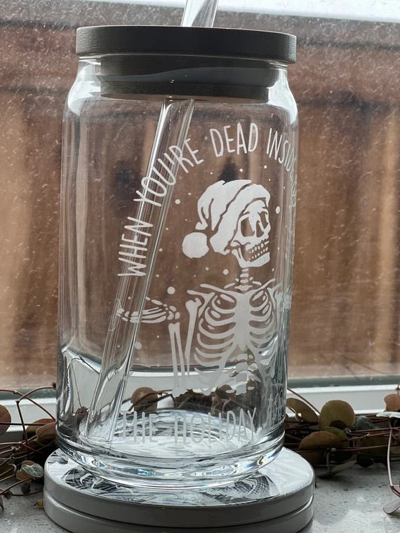 The Holiday Season Beer Can Glass