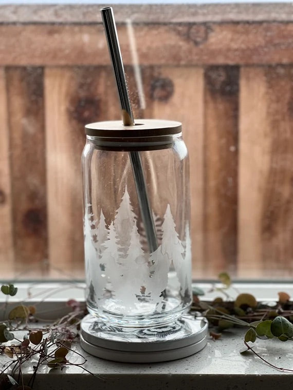 Forest Beer Can Glass