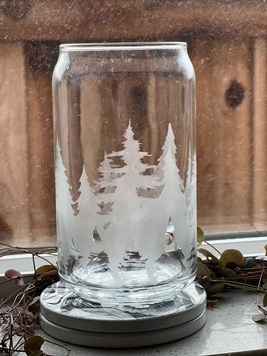 Forest Beer Can Glass